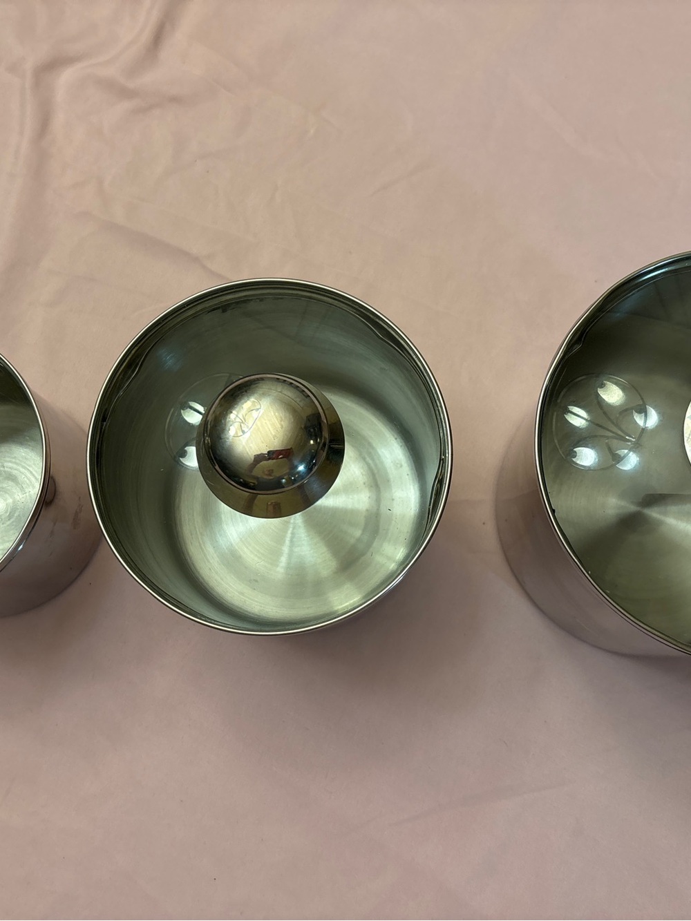 Brushed Silver Stainless Steel Canister with Lid - Modern Kitchen Accent Trio